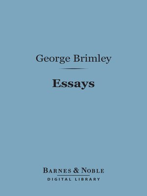 cover image of Essays (Barnes & Noble Digital Library)
